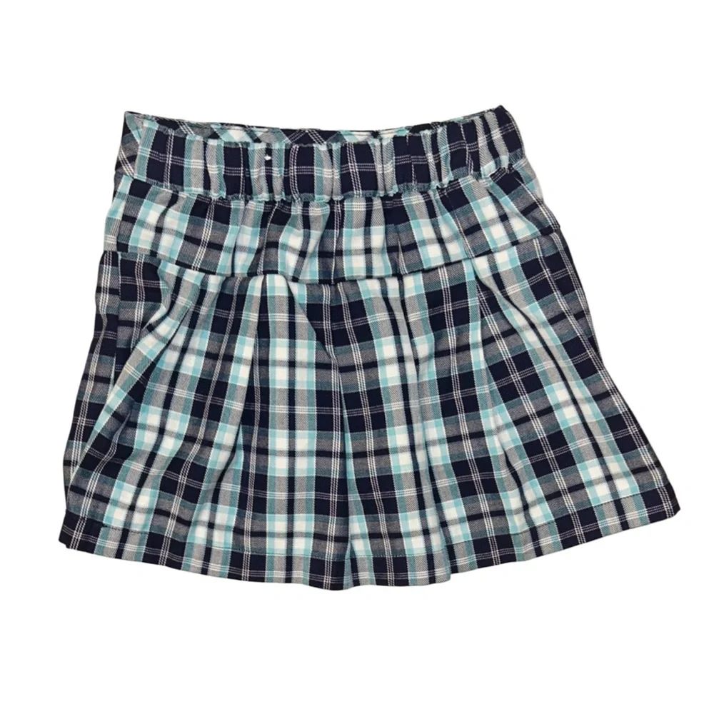 JUSTICE Girl's Blue Plaid Skirt With Shorts Underneath Small 7/8